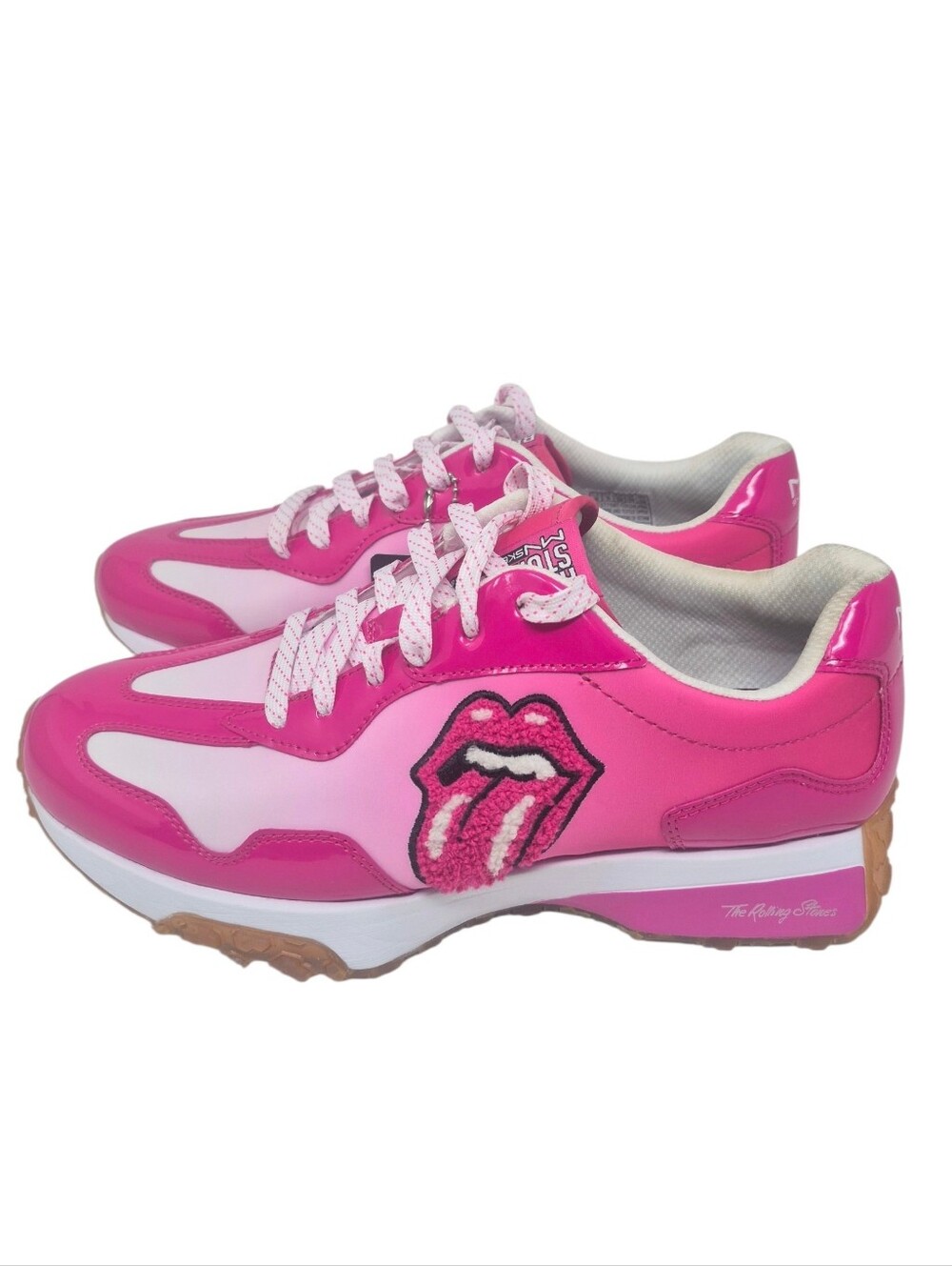 The Rolling Stones x Skechers Women Pink Tongue Logo Sneakers 9